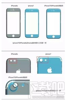 苹果iPhone7与iPhone6s模型图对比:新机更厚了